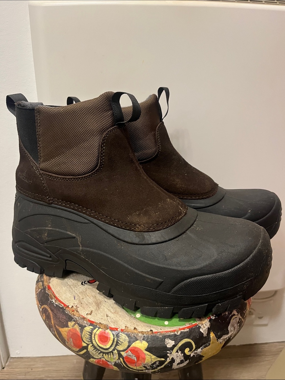 Men's Brown Staheekum Waterproof Slip-On rugged Winter Boots